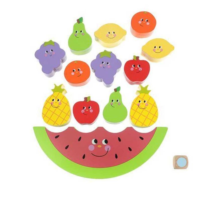 Jucarie de echilibru, din lemn, cu fructe