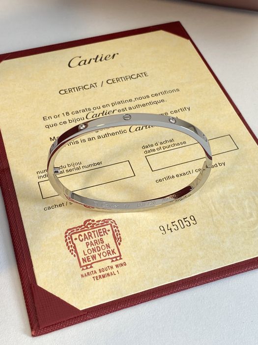 Brățară Cartier Love Small 17 White Gold 750 Diamond cu cutie
