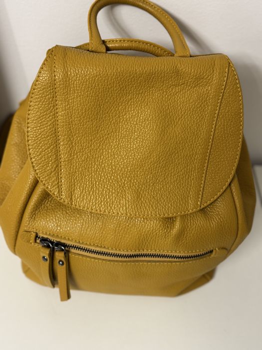Rucsac din piele naturala, mustar