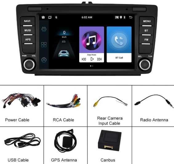 Dvd Auto Android Skoda wi fi usb radio, touch