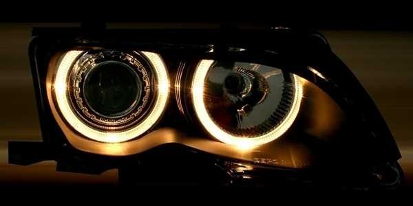 Faruri BMW E46 FL Angel Eyes Black