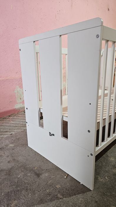 Pat bebeluș reglabil cu saltea cocos