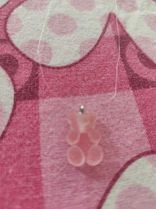 Ръчно изработени.Колие и обеци с мече и захаросано мече на корда.