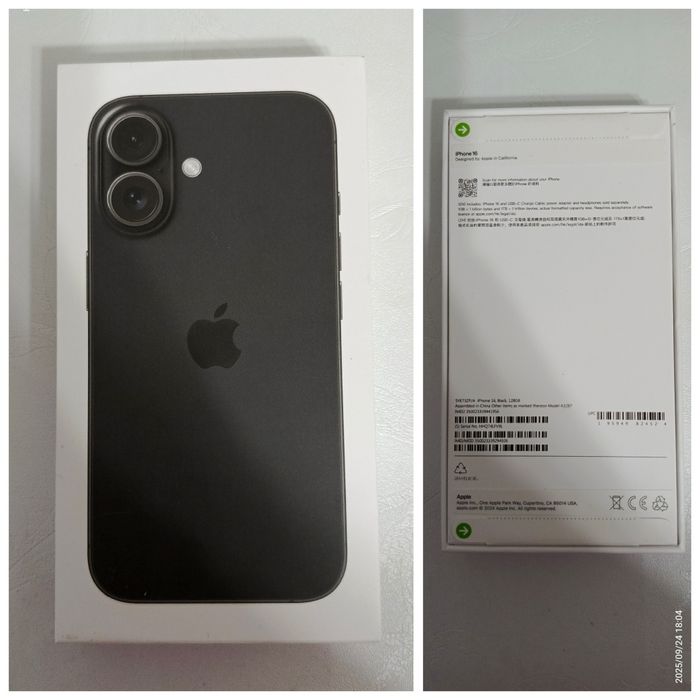 Новый iphone  16, черный, оригинал
