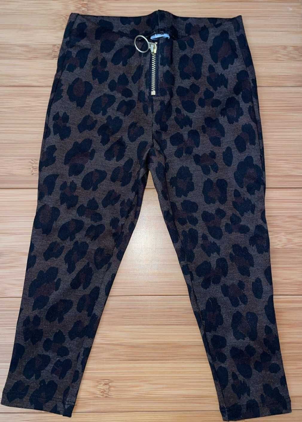 Pantaloni eleganti elastici fata Zara cu imprimeu leopard 1/2 ani noi
