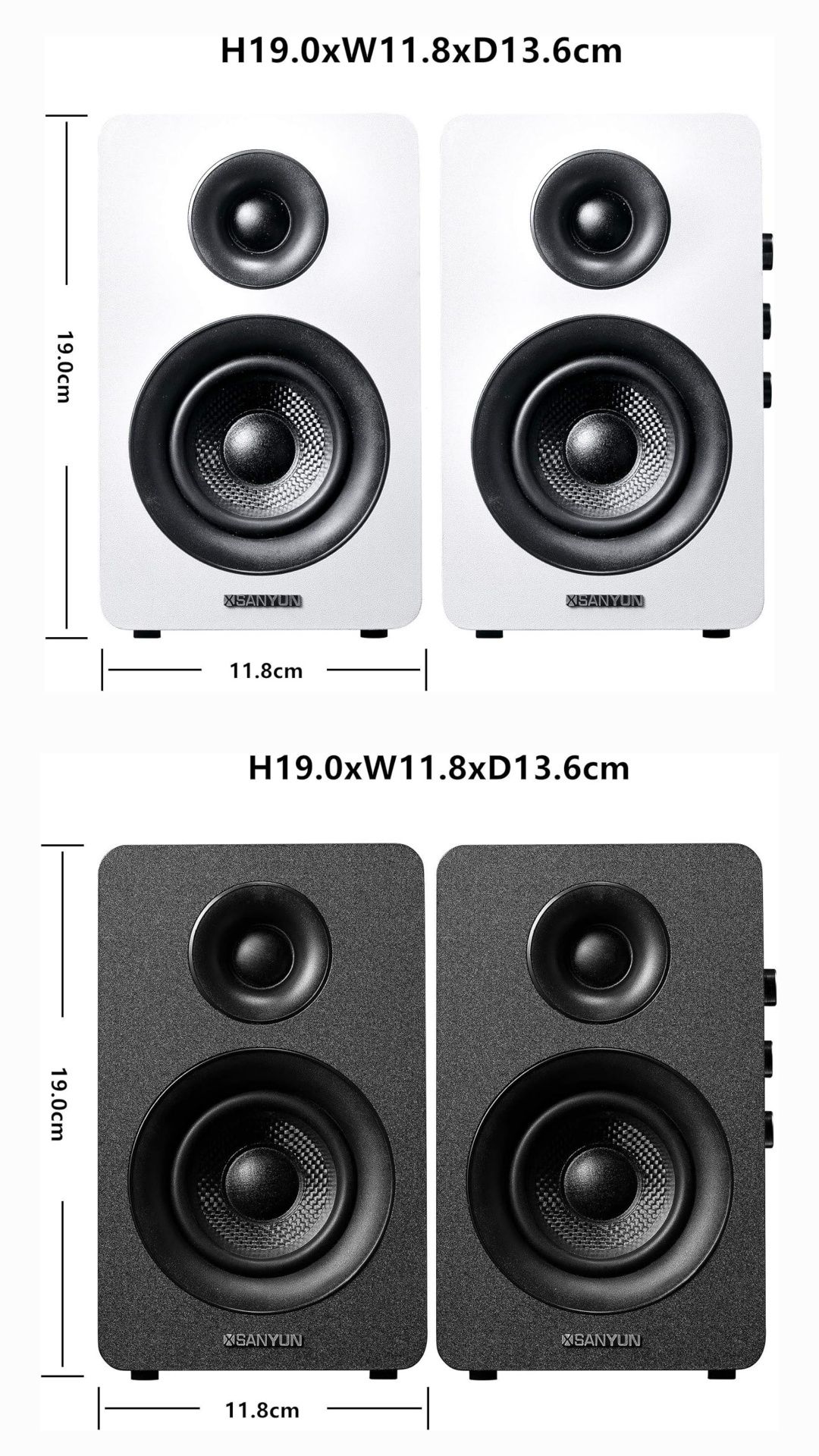 60W, 3" карбонови Hifi колони за компютър, Bluetooth 5.0, Sanyun SW208