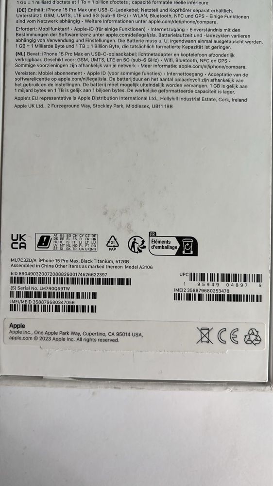 Iphone 15 pro max 512GB