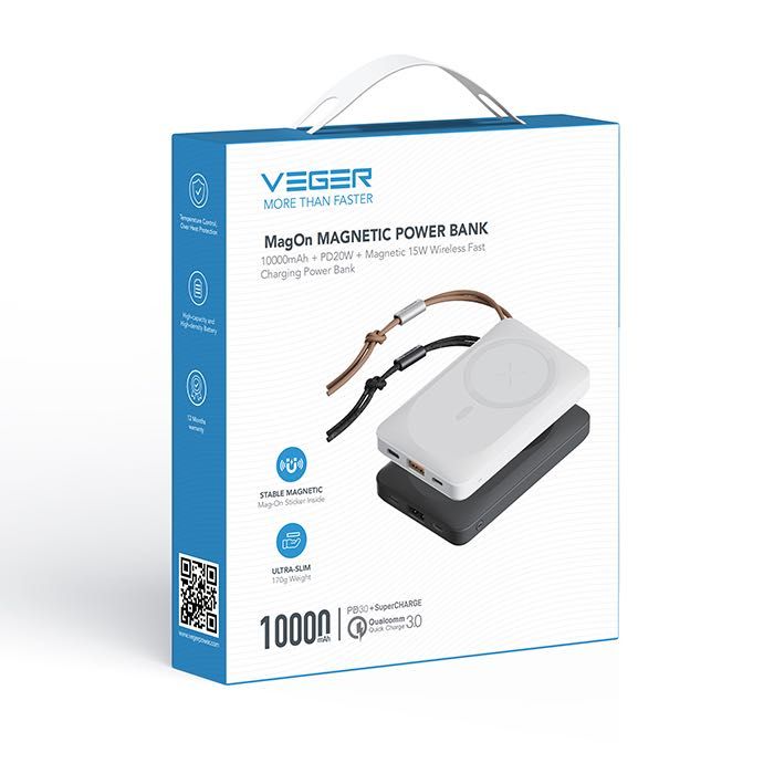 Veger (MagON) Magnetic MagSafe Powerbank - PD20W 10.000mAh
