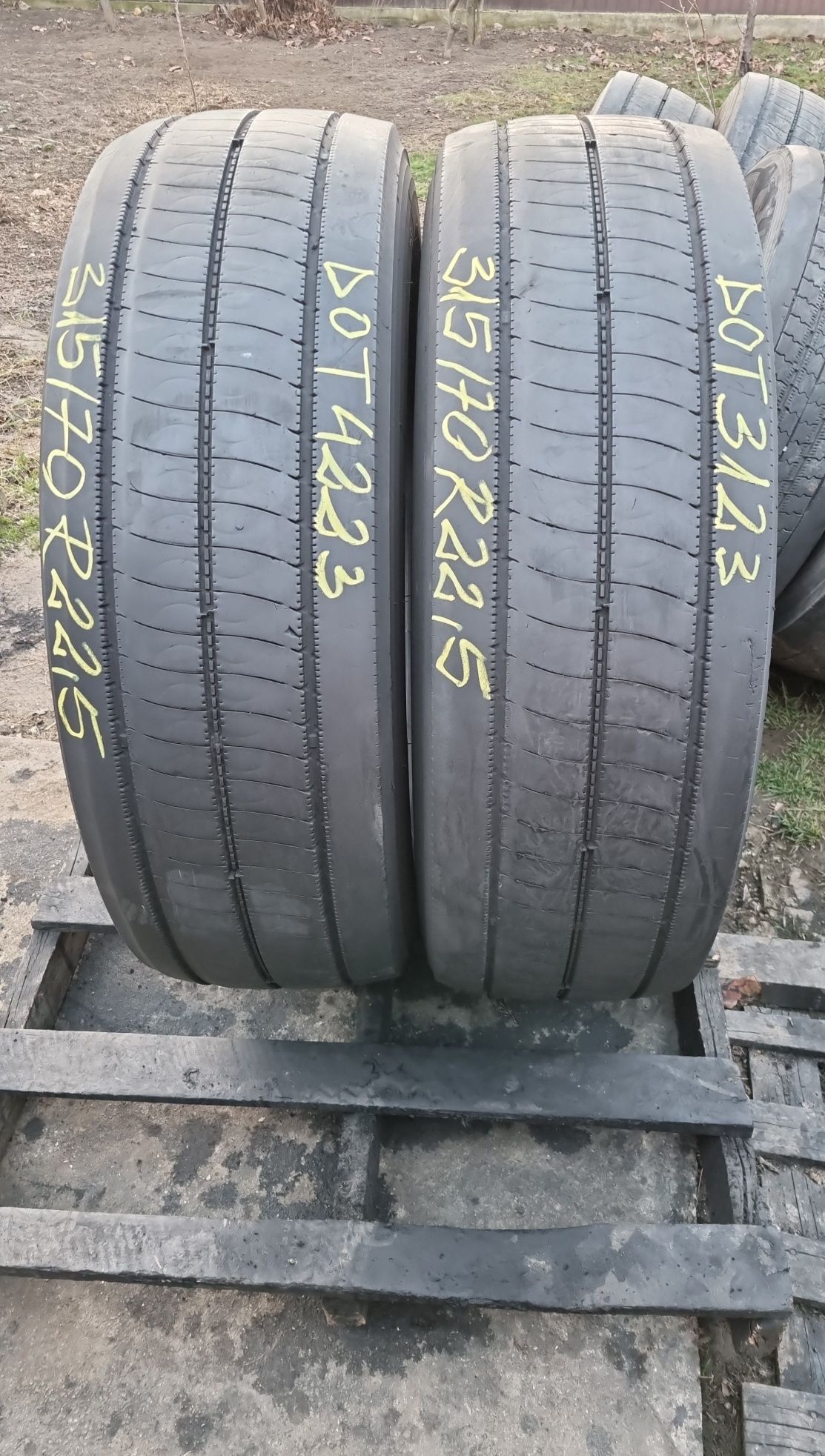 2 Anvelope Camion (DIRECȚIE) Bridgestone 315/70 R22.5 M/S DOT4223