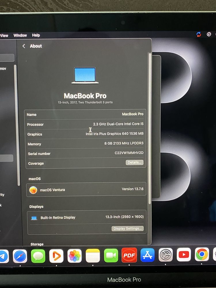 Macbook pro 13.3 dyum