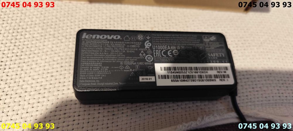 alimentator incacator lenovo mufa tip usb 20v 3.25A 65W NOI IN CUTIE