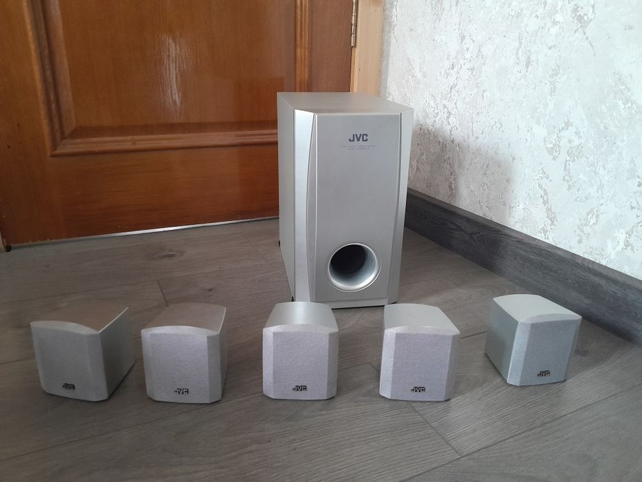 Домашний кинотеатр JVC с сабвуфером.Колонки 5.1 для ТВ