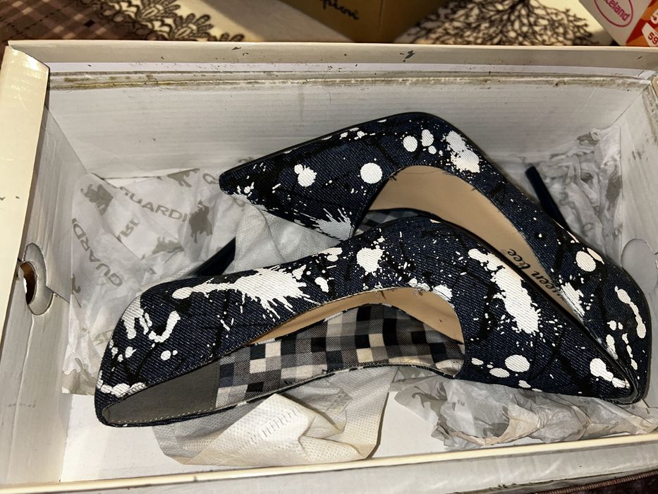 Pantofi damă blue denim and white