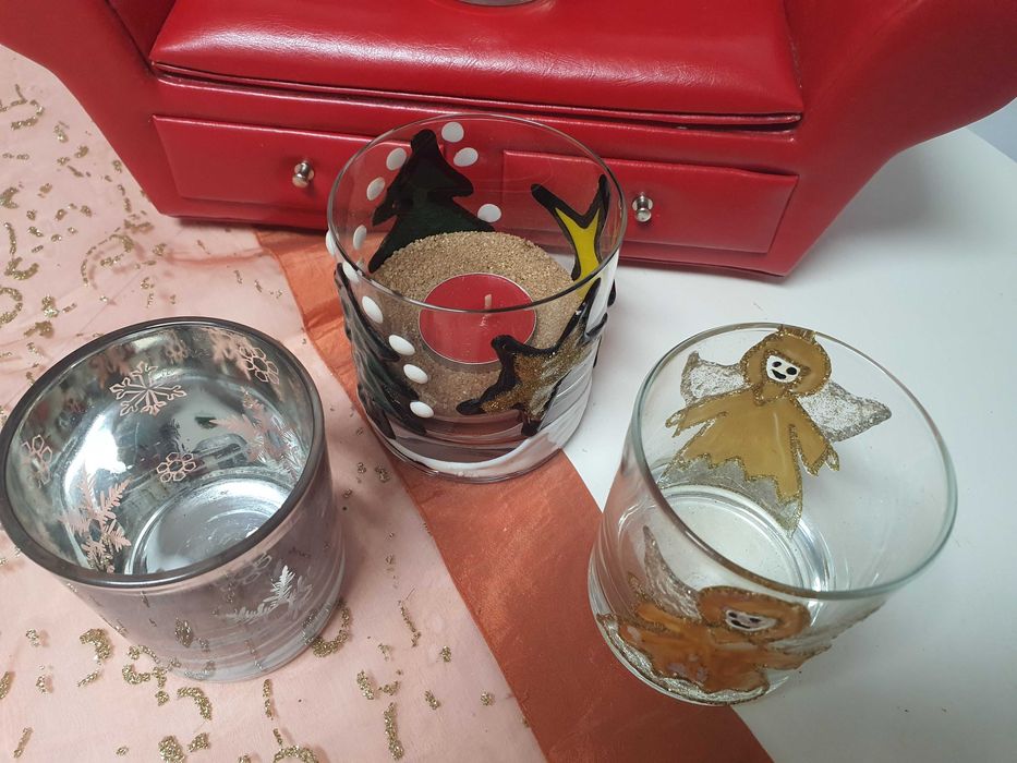 Suport pentru lumânări pastila cu motive de Craciun