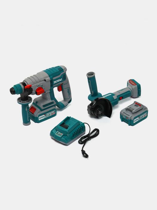 Набор аккумуляторных инструментов TOTAL TOSLI230803, Перфоратор и УЩМ