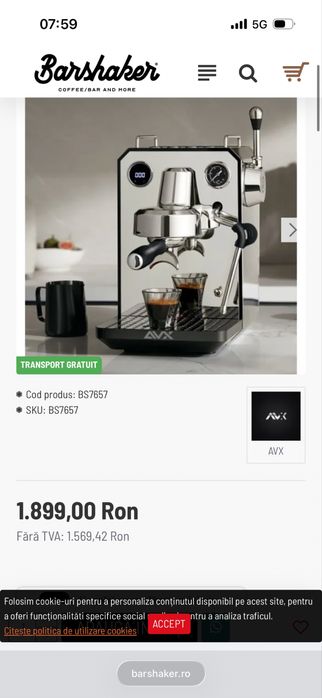 Espressor Avx em 1 lux