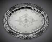 Tava din argint masiv 800 stilul rococo  din anii 1880 Viena