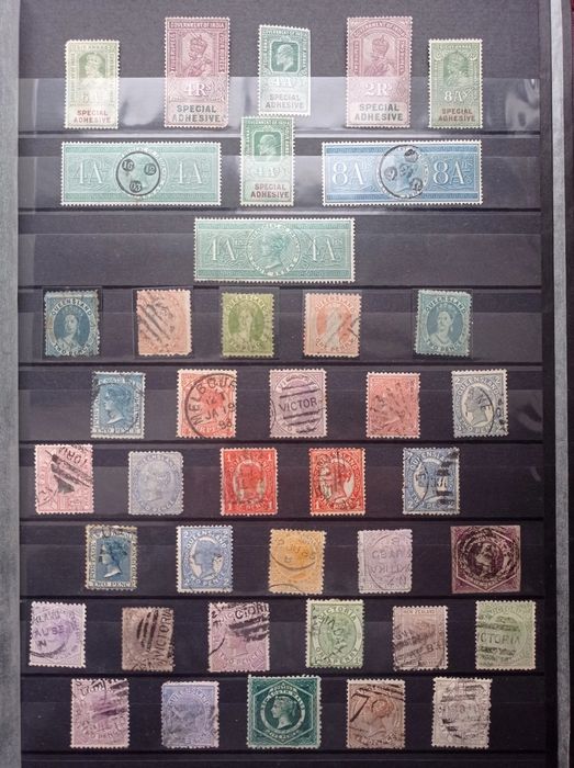 Timbre de colectie Australia coloni Marea Britanie Anglia India fiscal