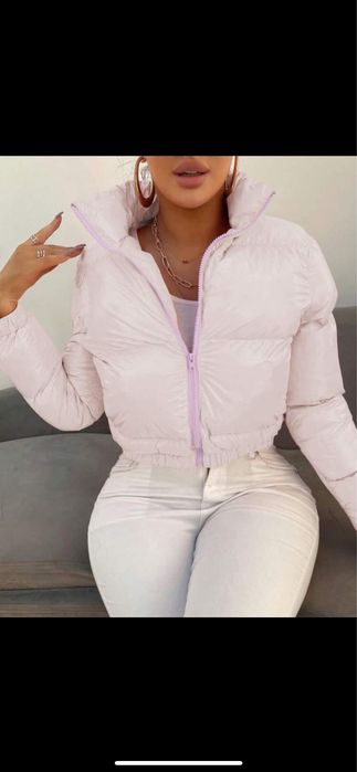 Geaca roz lucios