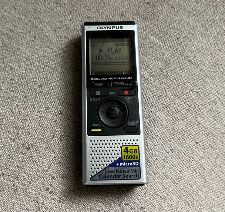 Reportofon Olympus VN 732PC USB microSD 4GB functional microfon extern