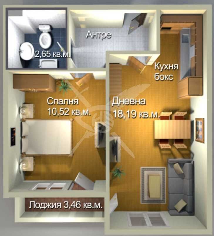 Двустаен апартамент в Меден Рудник 370-13091
