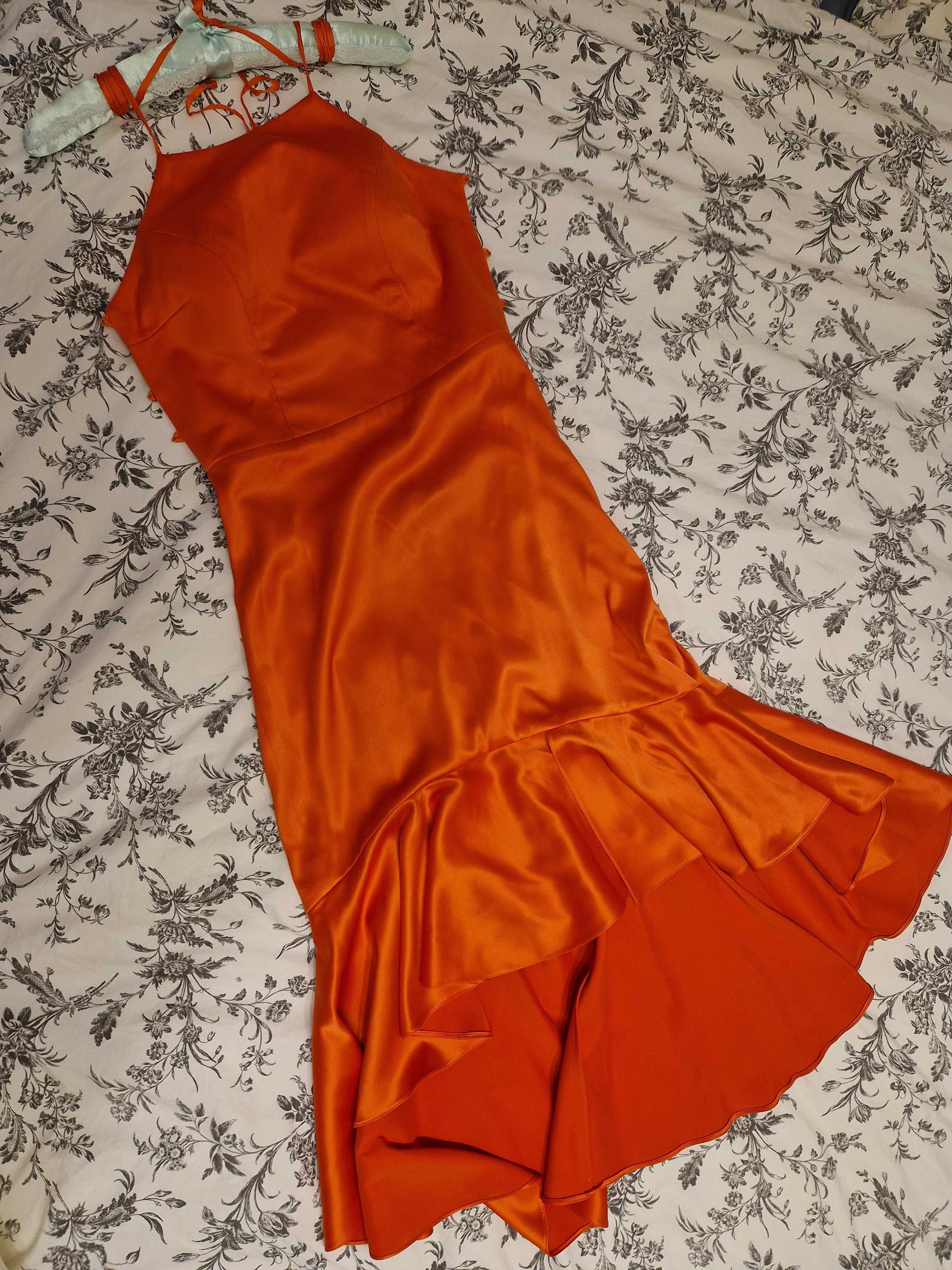 38-40-M/L Custom made silk dress / rochie la comanda mătase satinată