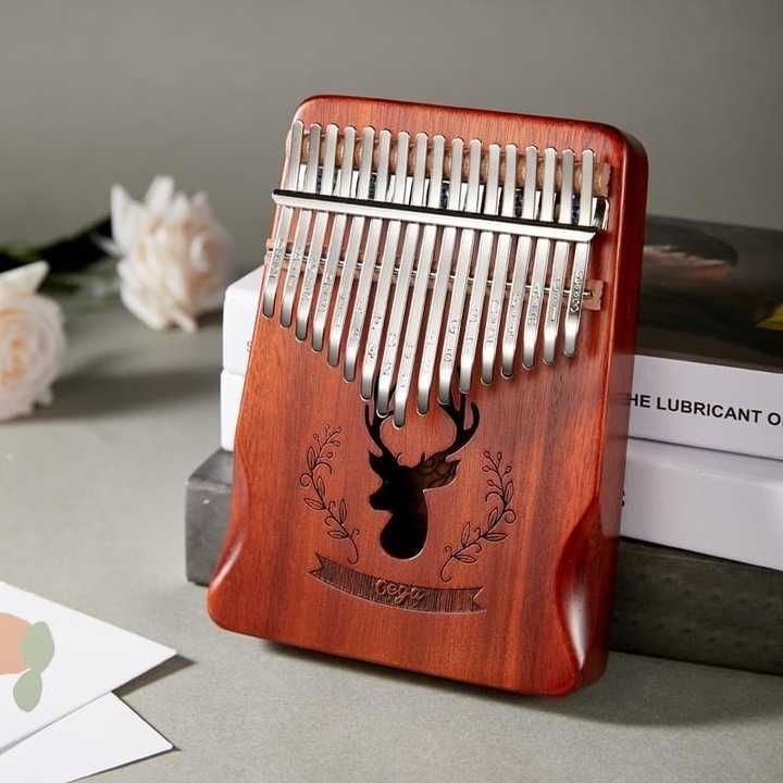 Kalimba, instrument muzical cu 17 note, ergonomic, lemn, maro,nou