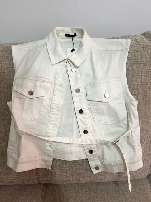 Vestă denim albă