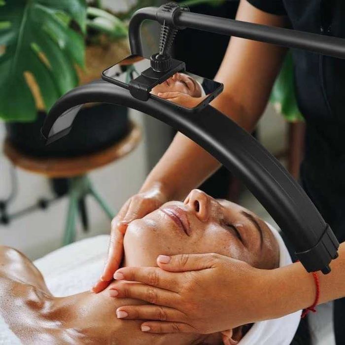 Lampa Semiluna LED Make-Up Gene Manichiura Studio Tatuaje Neagra /Alba