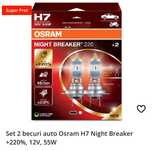 Set 2 becuri auto Osram H7 Night Breaker +220%, 12V, 55W