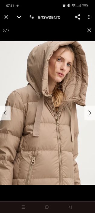 Marc O'Polo geaca de puf
femei, culoarea bej, de iarna,