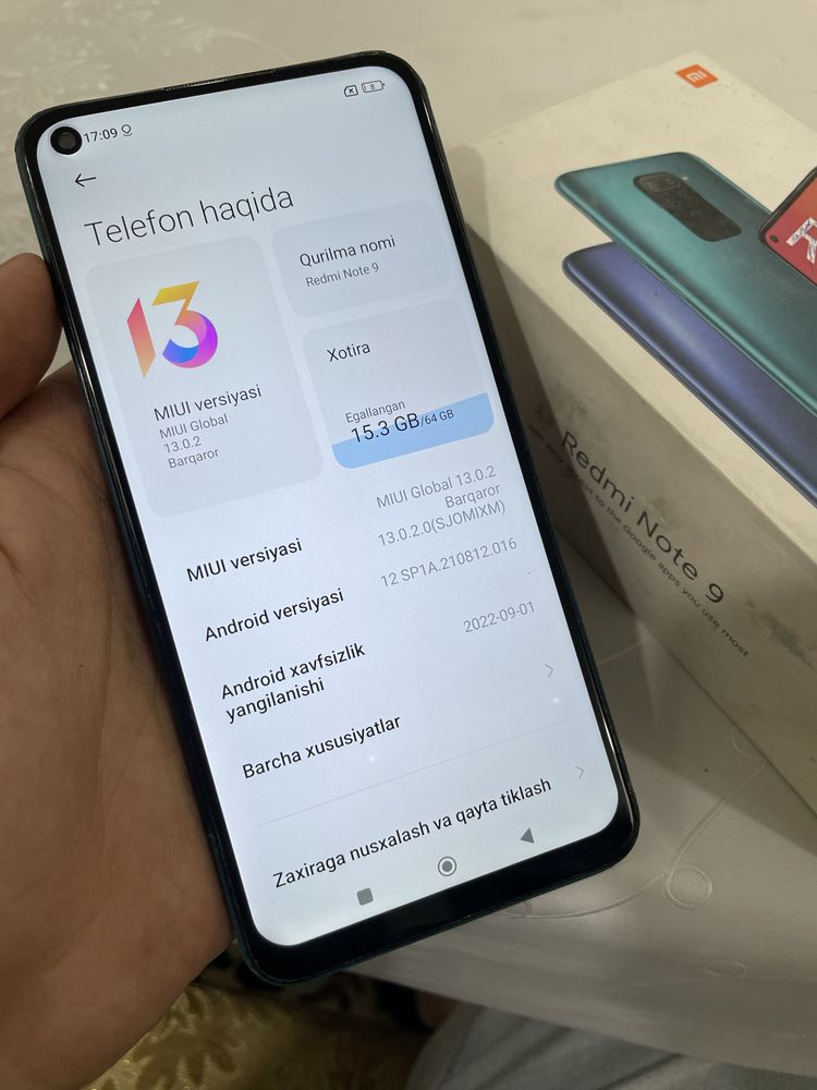 Redmi note 9 green