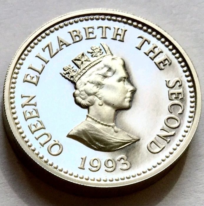 1£ monedă 925 Argint 9.5g  Alderney Coronation Anniversary