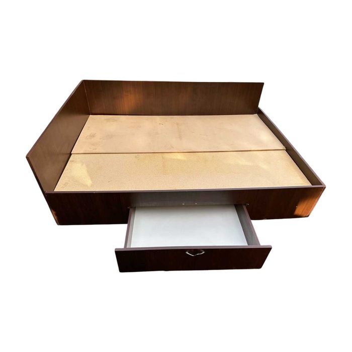 Pat dublu de colt; Cadru de Pat cu Sertar si Somiera 200x140 cm