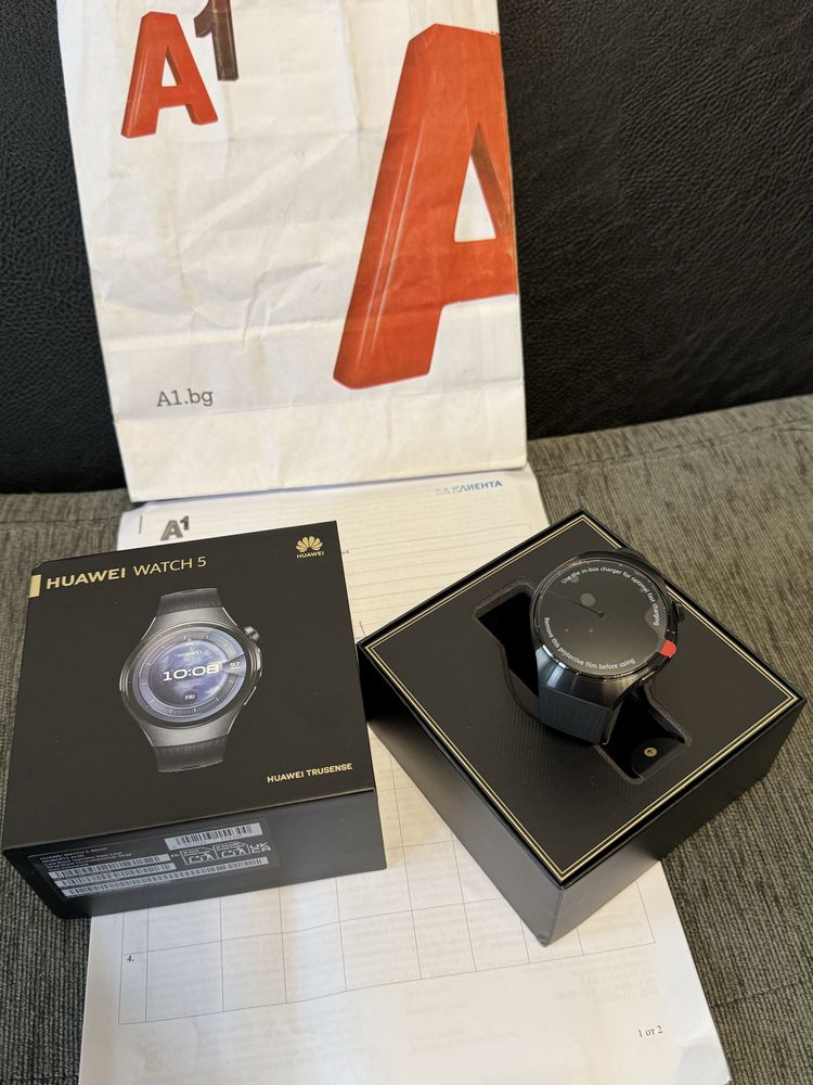 КАТО НОВ 46mm Huawei Watch 5 Гаранция A1 до 2027 г. Black