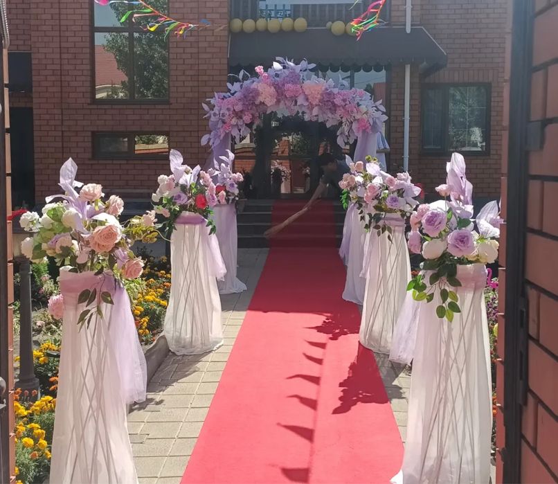 Красная дорожка 5-10-20 метров,Арка с цветами,Вывеска "КОШ КЕЛДИНИЗД