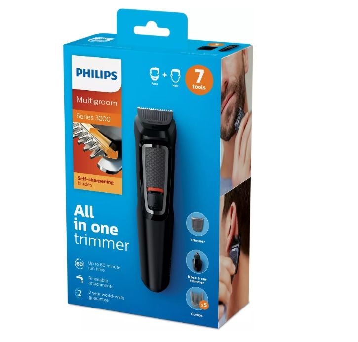 Тример 7 in 1 Philips MG3720, лице и коса, Без кабел