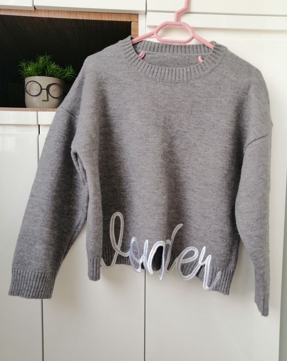Pulover Gri Oversize