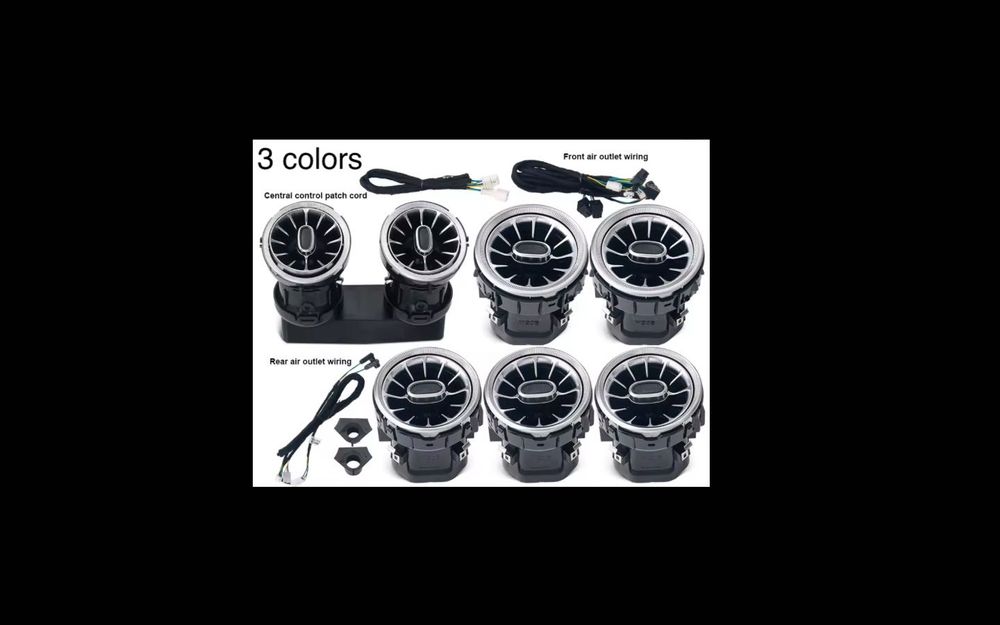Въздуховоди светещи духалки 3 цвята С-класа w205/GLC-класа burmaster