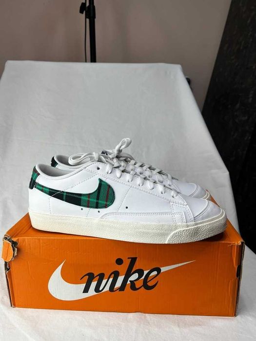 Кроссовки Nike Blazer low, Tartan кеды белые кожаные оригинал
