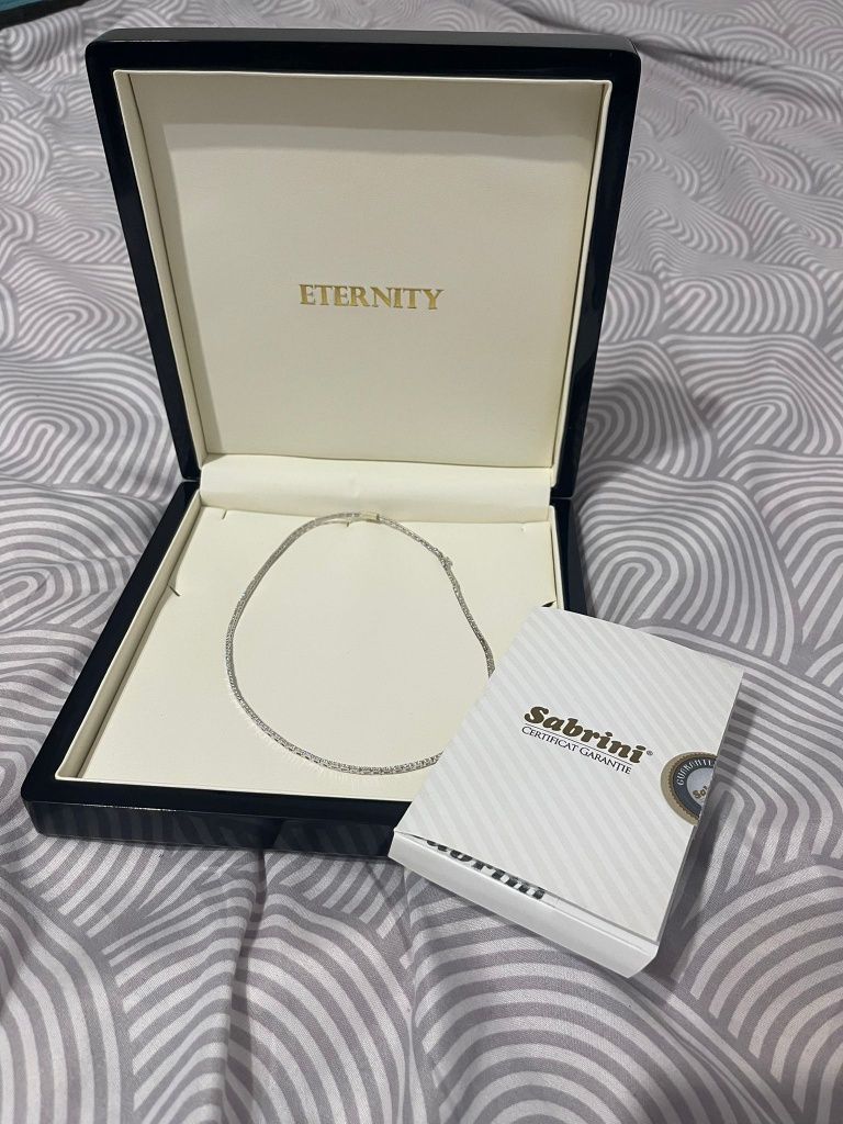Colier Tennis Aur Alb 18K Sabrini