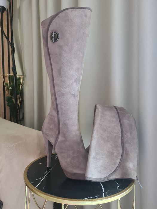 Cizme toc piele naturala