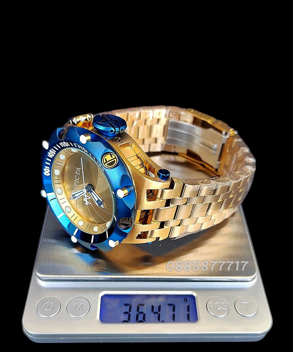 часовник INVICTA Reserve Skeleton automatic Gold 56 mm, Инвикта нов