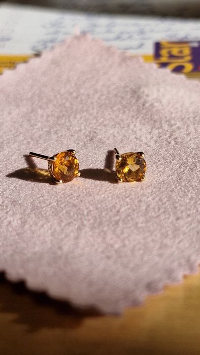 Cercei aur 14k cu citrin natural