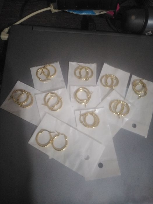 5 perechi cercei placati aur 14k