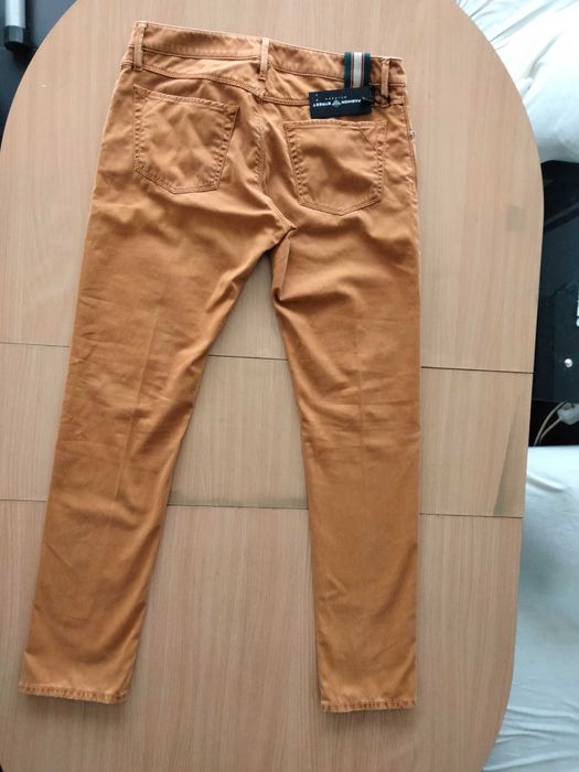 Blugi barbati mustar - caramiziu M Model deosebit relax slim