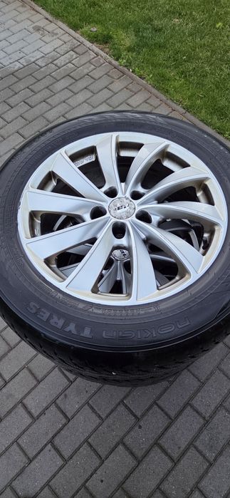 Vând set 4 jante aliaj 5x112 anvelope 215 65 17