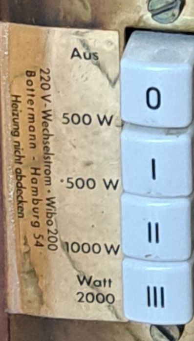 Оригинална немска електрическа печка WIBO 2000W - ретро
