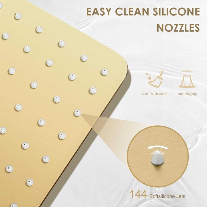 Cap dus tip Ploaie, 30x30cm, SLIM,Black Gold Crom, REDUS de la 300RON