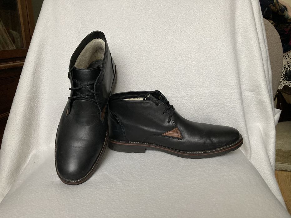 Ghete barbati Rieker, 44, piele neagra, imblanite